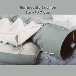 Collapsible Shell-Shaped Cat Tunnel Bed – All-Season Use, Soft & Comfortable, Foldable for Easy Storage - PawBayPets