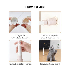 Interactive Automatic Cat Teaser Toy with Suction Base – Hands-Free Playtime for Cats PawBayPets