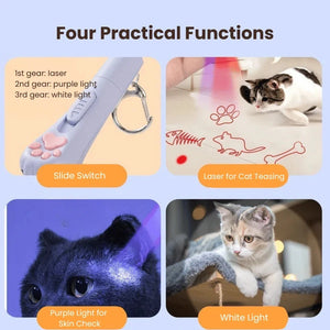 Interactive Cat Toy Light –Rechargeable Laser Pointer with 3 Modes & 5 Patterns PawBayPets