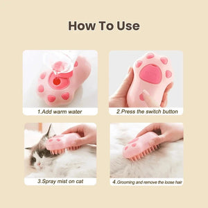 3-in-1 Pet Spray Massage Comb – Anti-Static Grooming Brush for Cats & Dogs, De-Shedding and Cleaning Tool PawBayPets
