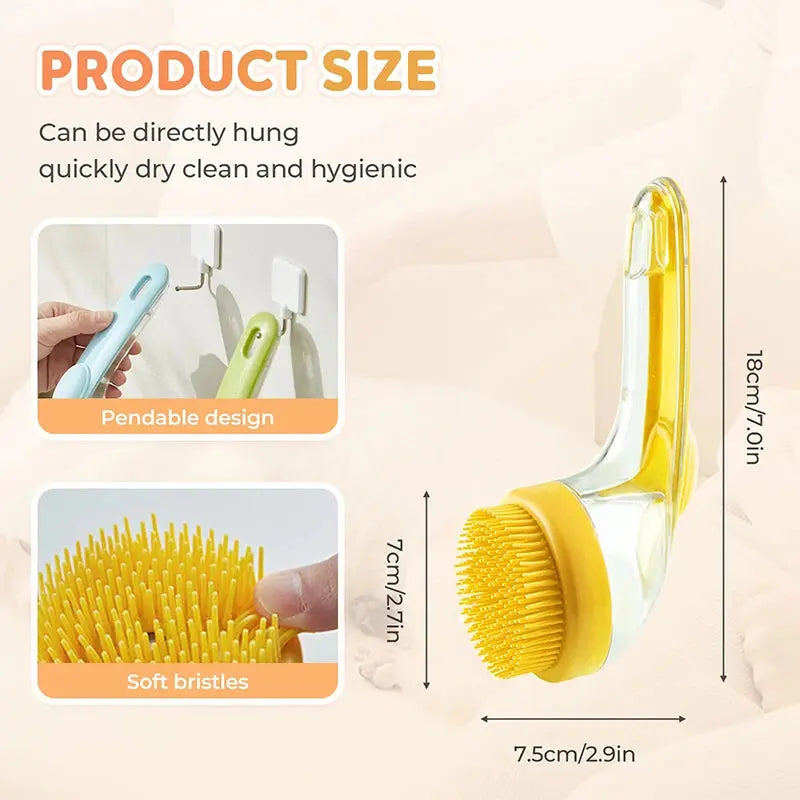 2-in-1 Pet Bath Brush - Detangling & Massage Groomer PawBayPets