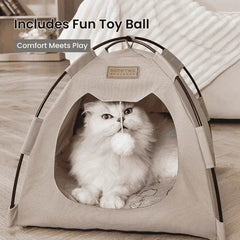 Portable Cat Tent Bed – Foldable, Breathable & All-Season Comfort - PawBayPets