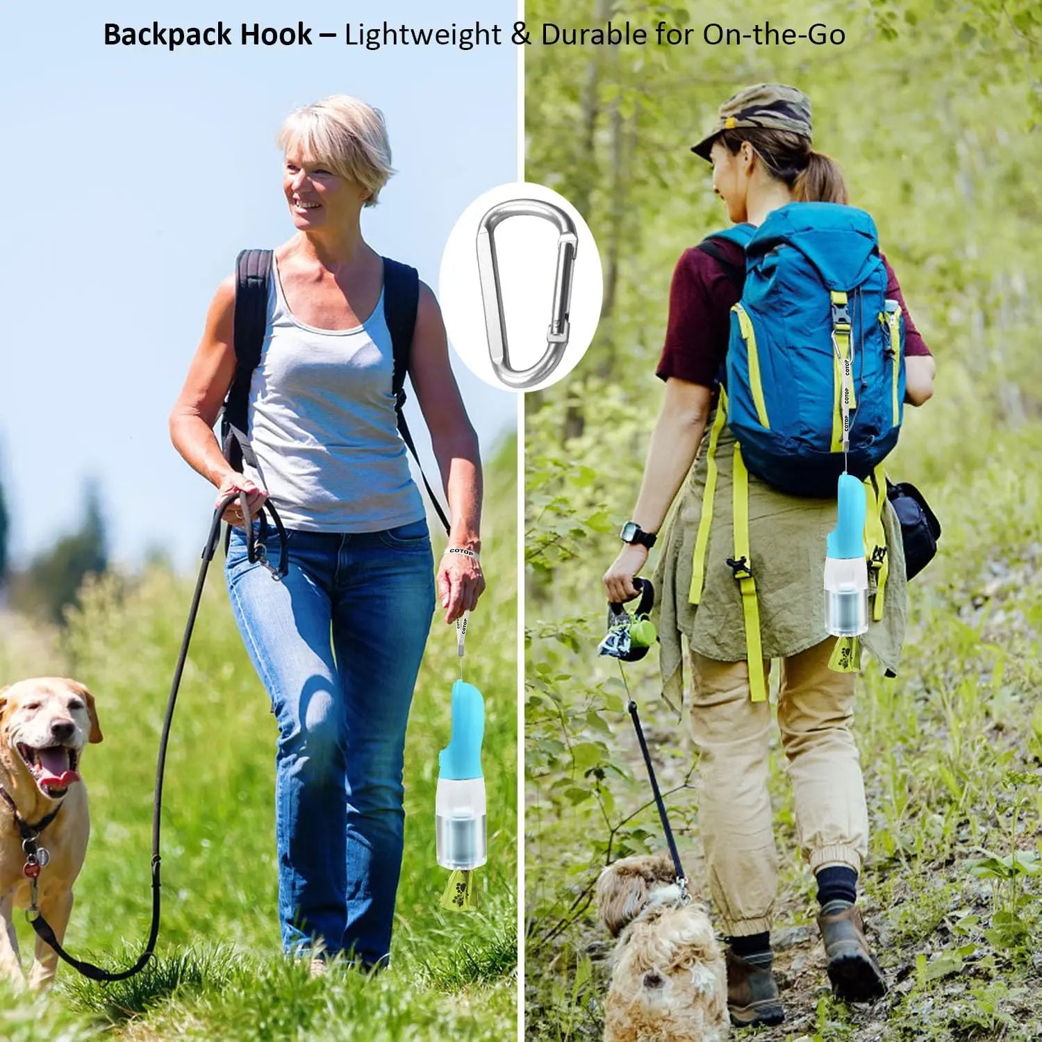 3-in-1 Dog Water Bottle with Food Storage & Poop Bag Dispenser | Leakproof Travel Design PawBayPets
