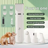 4-in-1 Quiet Pet Clippers - Cordless Grooming Kit & Nail Grinder PawBayPets