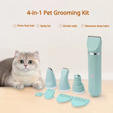 4-in-1 Quiet Pet Clippers - Cordless Grooming Kit & Nail Grinder PawBayPets