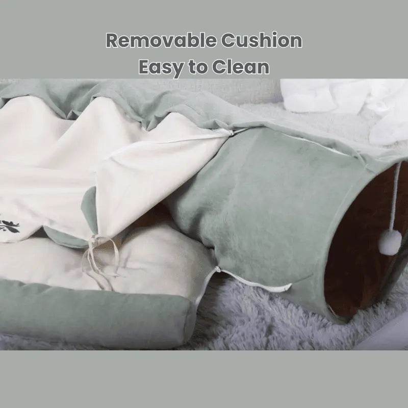 Collapsible Shell-Shaped Cat Tunnel Bed – All-Season Use, Soft & Comfortable, Foldable for Easy Storage - PawBayPets