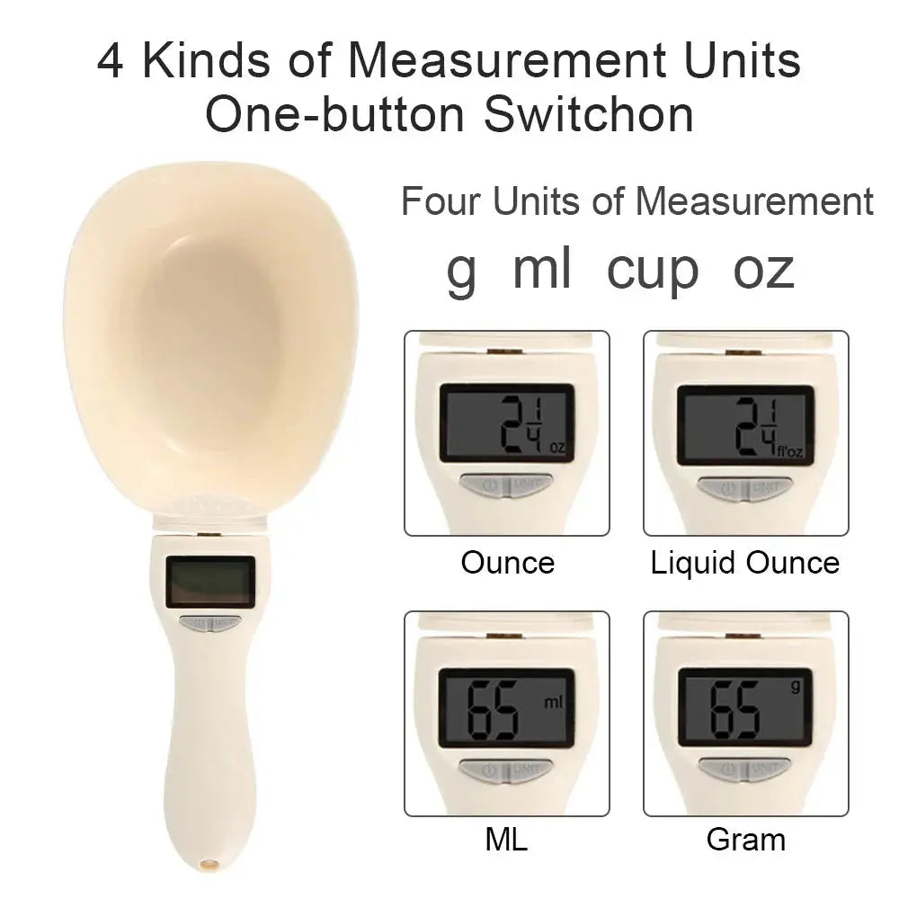 800g Digital Pet Food Scale, LED Kitchen Scoop for Dogs & Cats PawBayPets