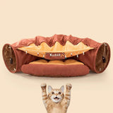 Collapsible Shell-Shaped Cat Tunnel Bed – All-Season Use, Soft & Comfortable, Foldable for Easy Storage - PawBayPets
