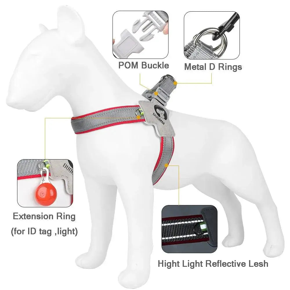 Adjustable Dog Harness for Small & Medium Dogs - Reflective Chest Strap for Outdoor Walks - PawBayPets