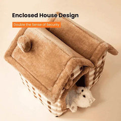Winter Warm Cat House – Cozy Pet Bed for Cats and Small Dogs, Soft Indoor Heated Style - PawBayPets