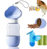 Outdoor Portable Multifunctional Cloud-Shaped Travel Cup for Cats & Dogs with Water and Food Compartments & Poop Bags - PawBayPets