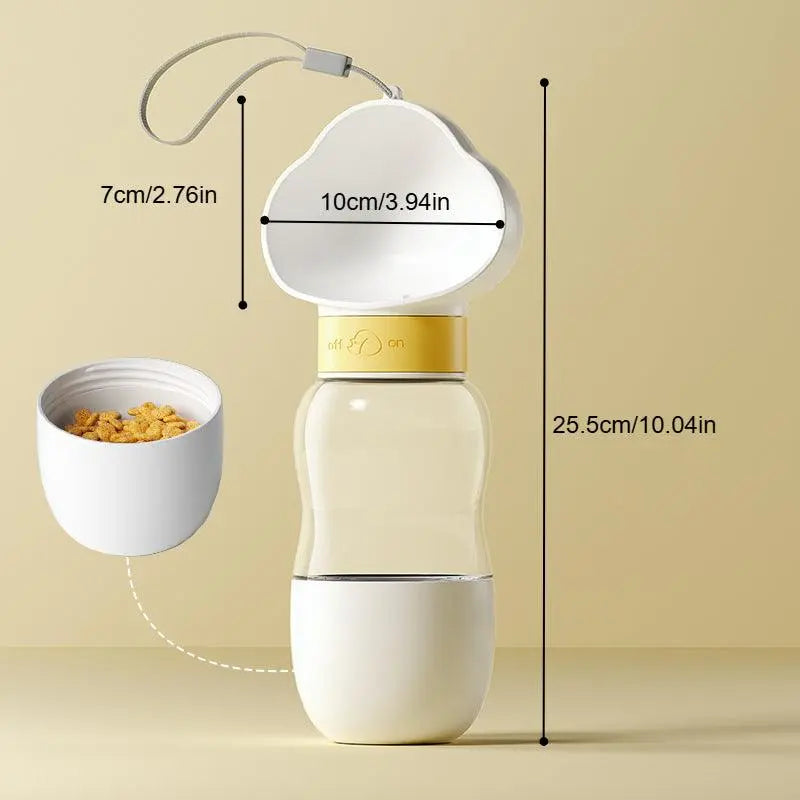 Outdoor Portable Multifunctional Cloud-Shaped Travel Cup for Cats & Dogs with Water and Food Compartments & Poop Bags - PawBayPets