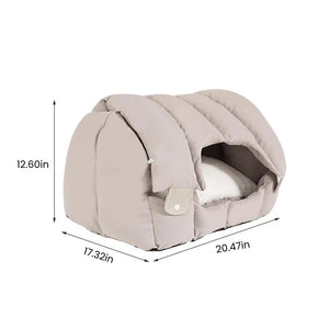 Convertible Cat Bed – 2-in-1 Arch Cave & Sofa for Cats and Small Dogs, Winter Warm House PawBayPets