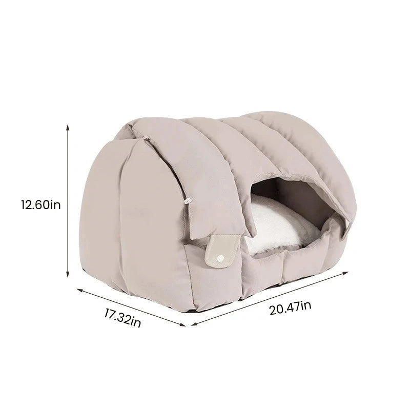 Convertible Cat Bed – 2-in-1 Arch Cave & Sofa for Cats and Small Dogs, Winter Warm House PawBayPets