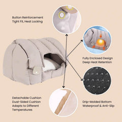 Convertible Cat Bed – 2-in-1 Arch Cave & Sofa for Cats and Small Dogs, Winter Warm House - PawBayPets