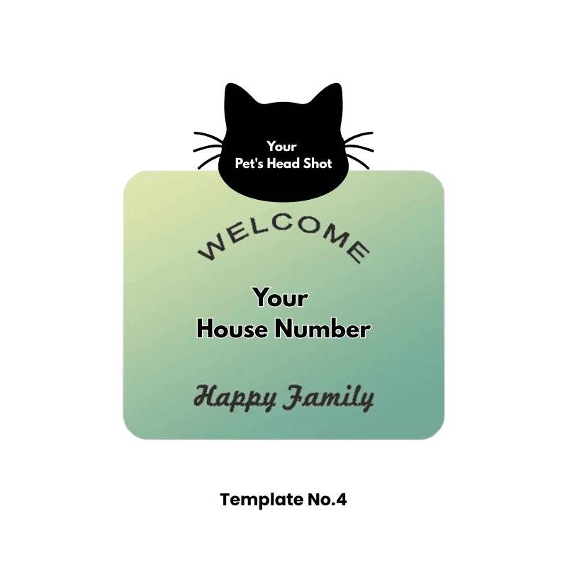 Custom Pet Portrait Door Sign™ – Personalized Acrylic House Number Plate, Nail-Free Installation - PawBayPets