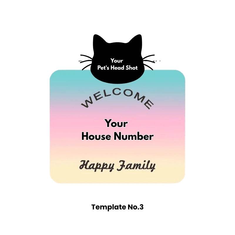 Custom Pet Portrait Door Sign™ – Personalized Acrylic House Number Plate, Nail-Free Installation - PawBayPets