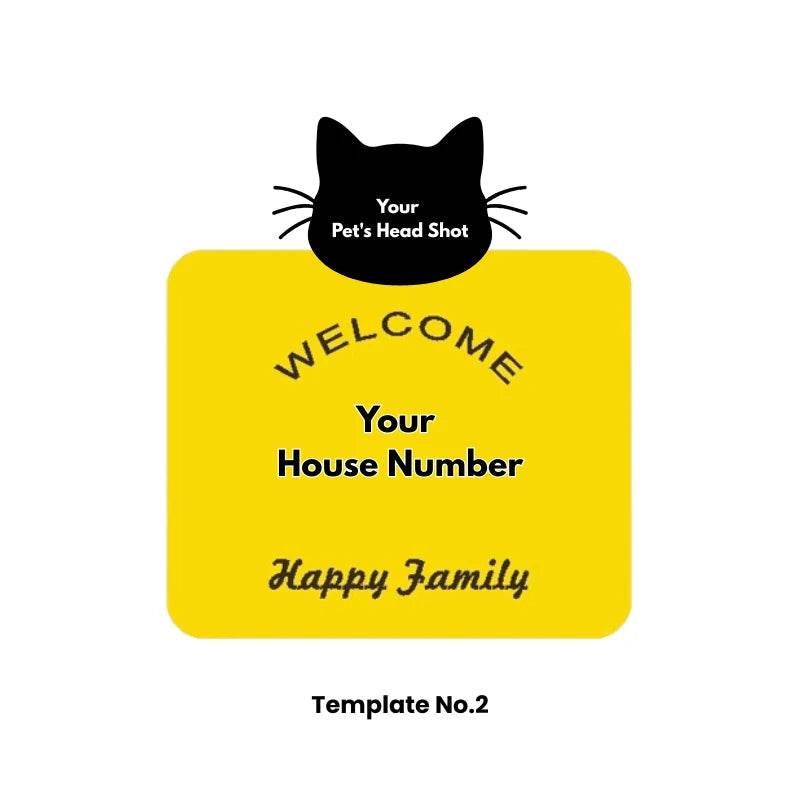 Custom Pet Portrait Door Sign™ – Personalized Acrylic House Number Plate, Nail-Free Installation - PawBayPets