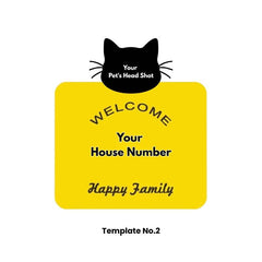 Custom Pet Portrait Door Sign™ – Personalized Acrylic House Number Plate, Nail-Free Installation - PawBayPets