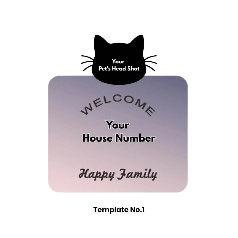 Custom Pet Portrait Door Sign™ – Personalized Acrylic House Number Plate, Nail-Free Installation - PawBayPets