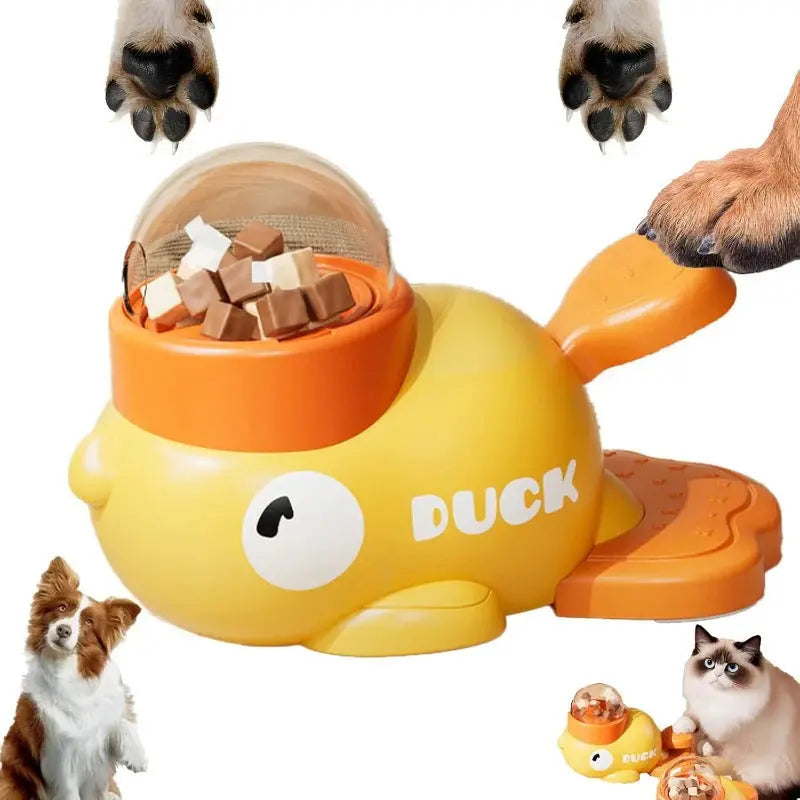 Duck-Shaped Interactive Feeder: Slow Eating Puzzle Toy for Cats & Dogs PawBayPets