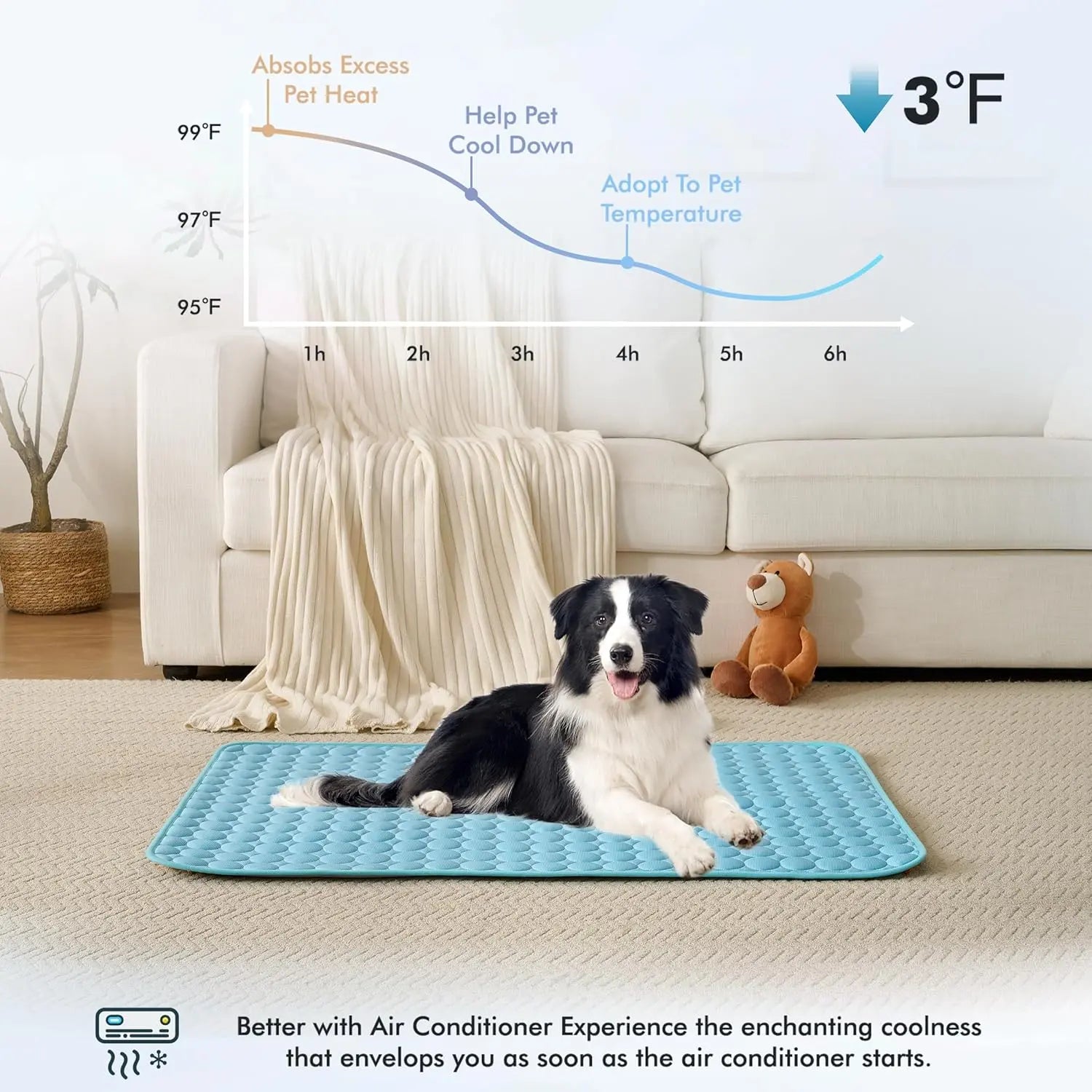 Extra-Large Cooling Mat for Pets & Kids - Spacious & Portable Tech Fiber Pad PawBayPets