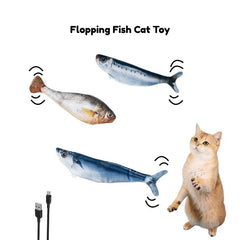 Flopping Fish Cat Toy – Interactive Electric Jumping Fish with Catnip, Rechargeable Self-Play Toy for Cats - PawBayPets