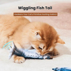 Flopping Fish Cat Toy – Interactive Electric Jumping Fish with Catnip, Rechargeable Self-Play Toy for Cats - PawBayPets