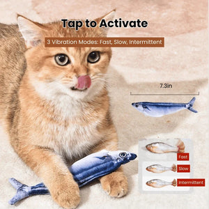 Flopping Fish Cat Toy – Interactive Electric Jumping Fish with Catnip, Rechargeable Self-Play Toy for Cats PawBayPets