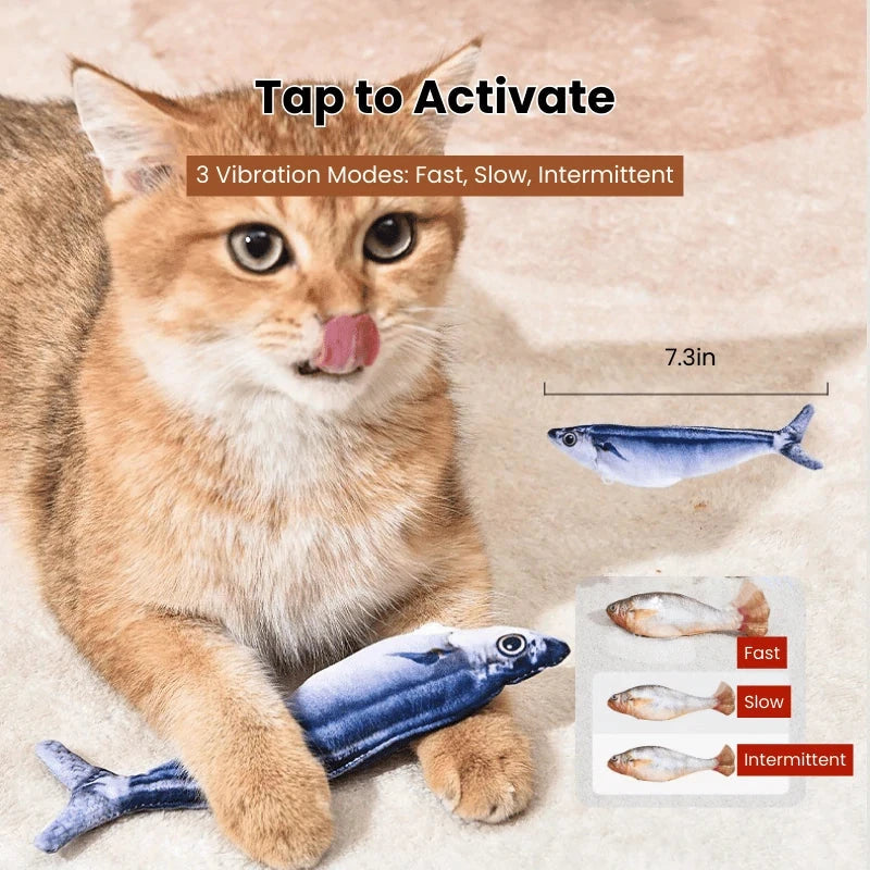 Flopping Fish Cat Toy – Interactive Electric Jumping Fish with Catnip, Rechargeable Self-Play Toy for Cats PawBayPets