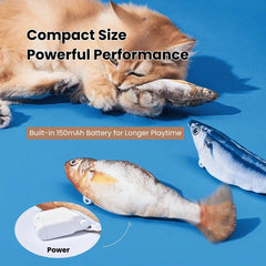 Flopping Fish Cat Toy – Interactive Electric Jumping Fish with Catnip, Rechargeable Self-Play Toy for Cats - PawBayPets