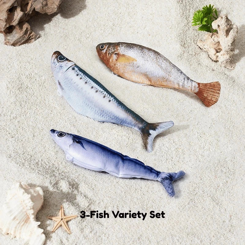 Flopping Fish Cat Toy – Interactive Electric Jumping Fish with Catnip, Rechargeable Self-Play Toy for Cats PawBayPets