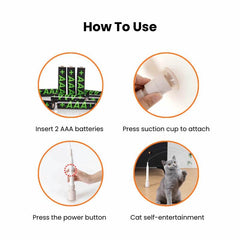 Hands-Free Suction Cat Teaser – Motorized Self-Play Toy for Cats - PawBayPets