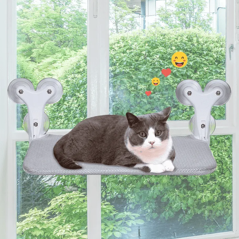 Heavy Duty Cat Window Perch - Foldable 45lb Capacity with 6 Suction Cups PawBayPets