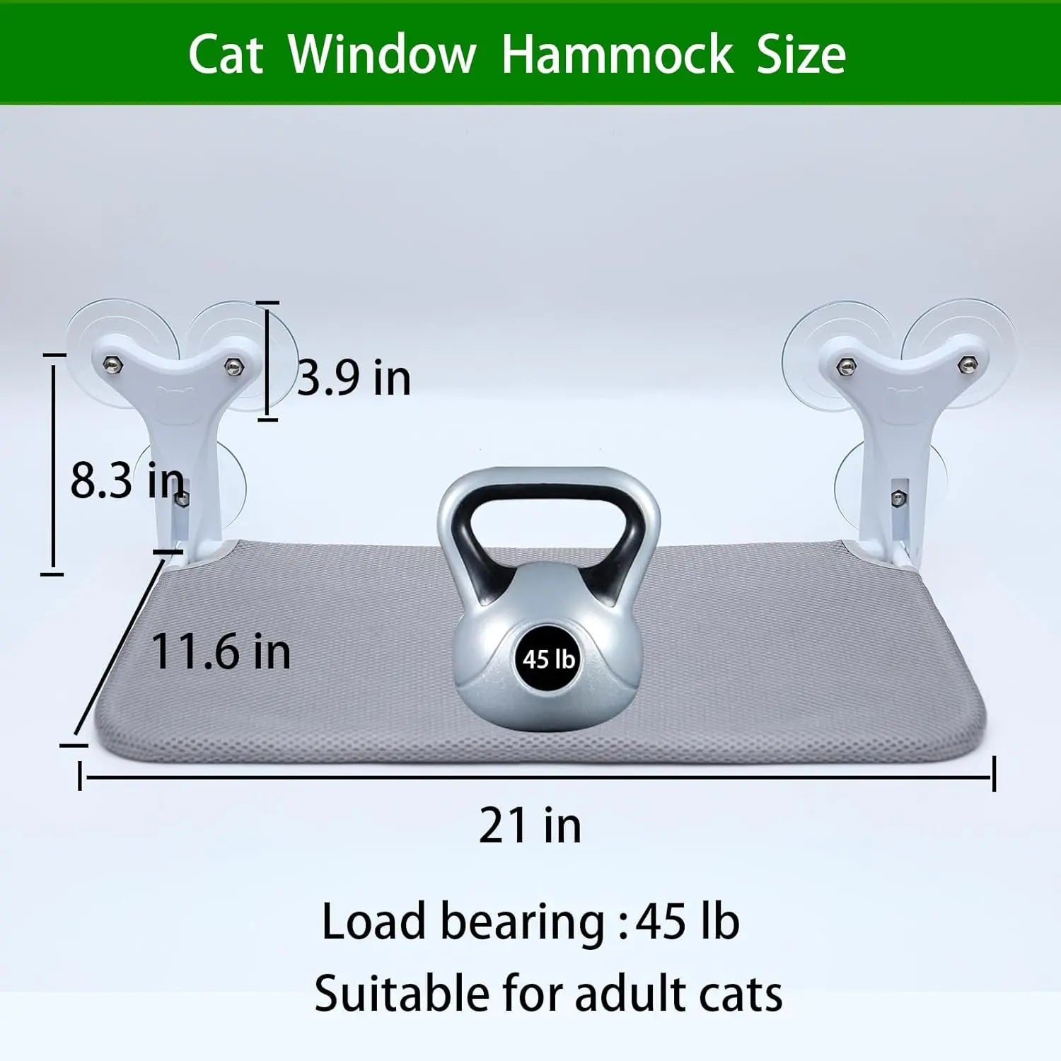Heavy Duty Cat Window Perch - Foldable 45lb Capacity with 6 Suction Cups PawBayPets