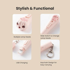 Interactive Cat Toy Light –Rechargeable Laser Pointer with 3 Modes & 5 Patterns - PawBayPets