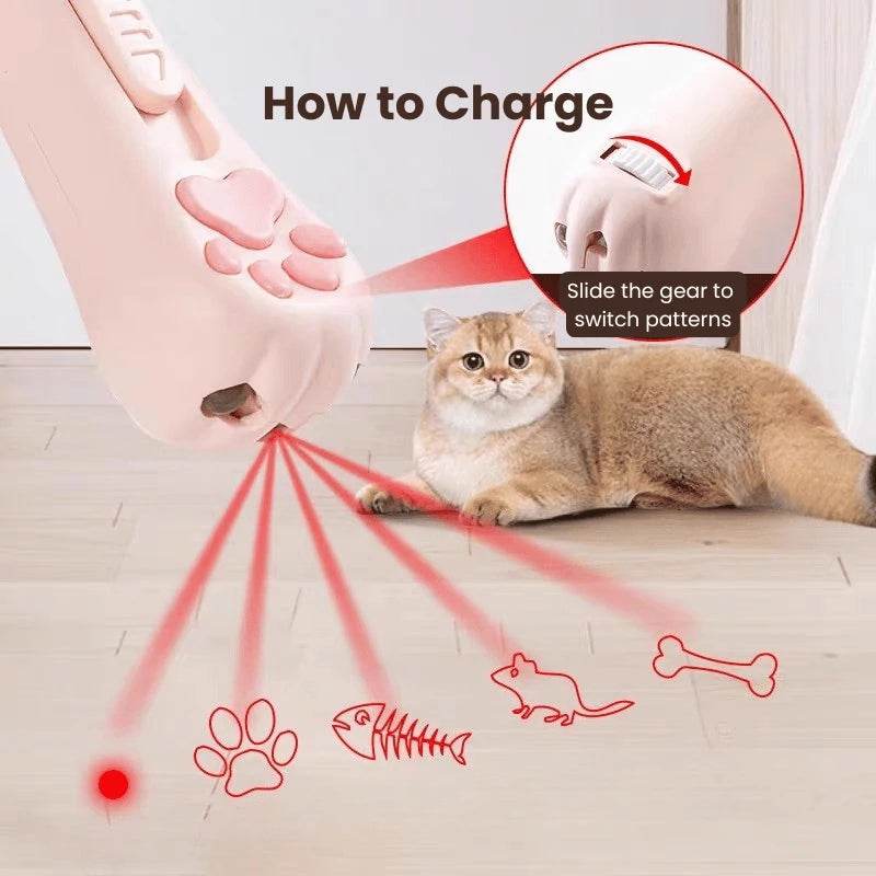 Interactive Cat Toy Light –Rechargeable Laser Pointer with 3 Modes & 5 Patterns - PawBayPets
