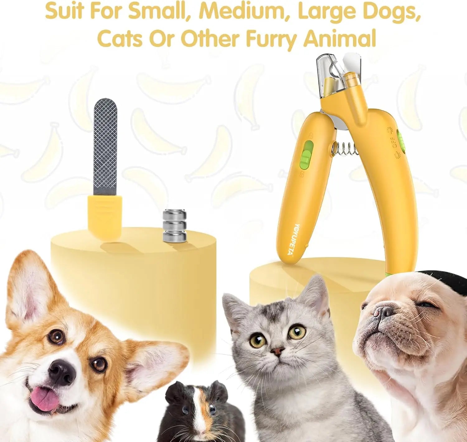 LED Pet Nail Clipper with Blood Line Detection & Banana Grip PawBayPets