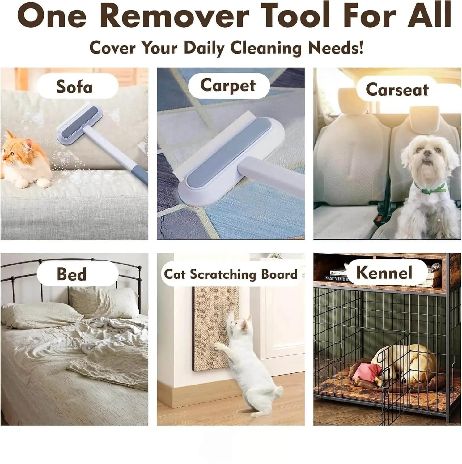 Multi-Function Pet Hair Remover Brush - Washable & Space-Saving Design - PawBayPets