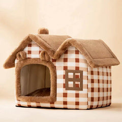 Winter Warm Cat House – Cozy Pet Bed for Cats and Small Dogs, Soft Indoor Heated Style - PawBayPets