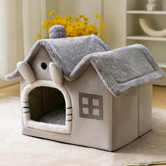 Winter Warm Cat House – Cozy Pet Bed for Cats and Small Dogs, Soft Indoor Heated Style - PawBayPets