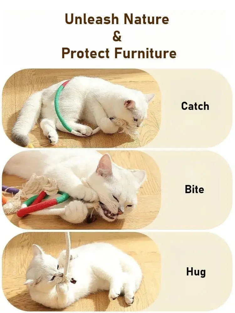 Organic Cotton Gall Fruit Chew Rope™ - Handmade, Non-Toxic & Durable Eco-Friendly Cat Toy for Interactive Play - PawBayPets