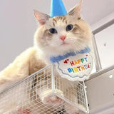 Pet Birthday Accessories Set - Adorable, Adjustable for Cats & Dogs: Party Hat, Bandana and Drool Scarf - PawBayPets