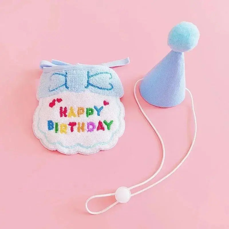 Pet Birthday Accessories Set - Adorable, Adjustable for Cats & Dogs: Party Hat, Bandana and Drool Scarf - PawBayPets