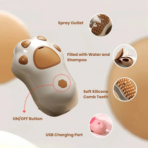 3-in-1 Pet Spray Massage Comb – Anti-Static Grooming Brush for Cats & Dogs, De-Shedding and Cleaning Tool PawBayPets