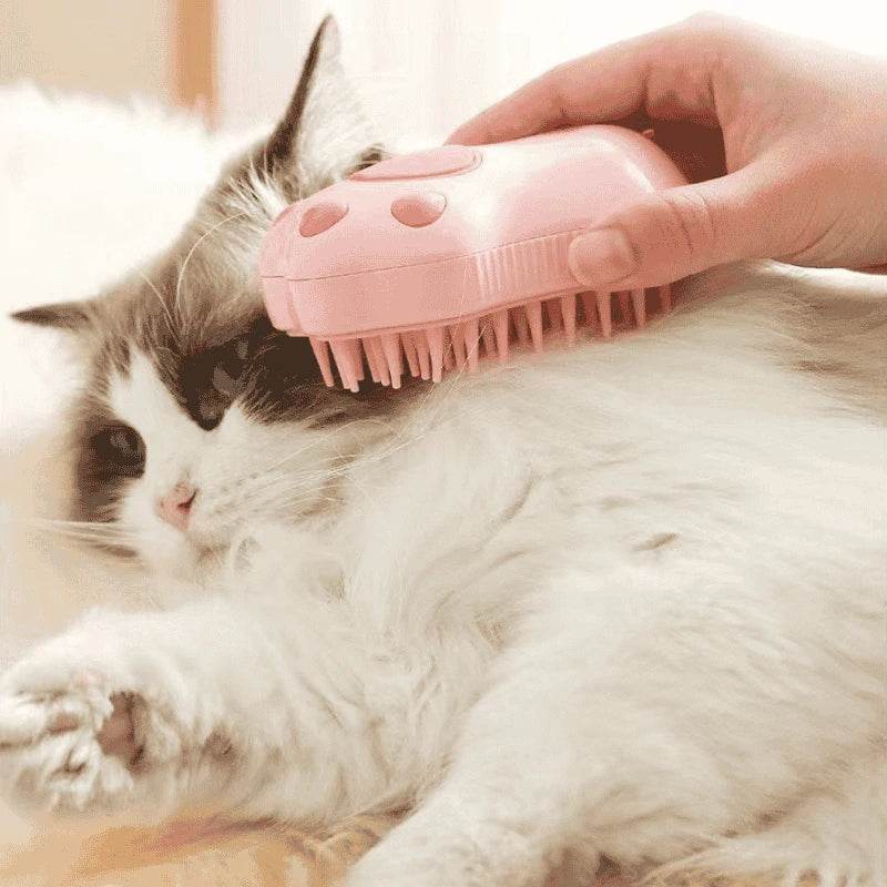 3-in-1 Pet Spray Massage Comb – Anti-Static Grooming Brush for Cats & Dogs, De-Shedding and Cleaning Tool - PawBayPets