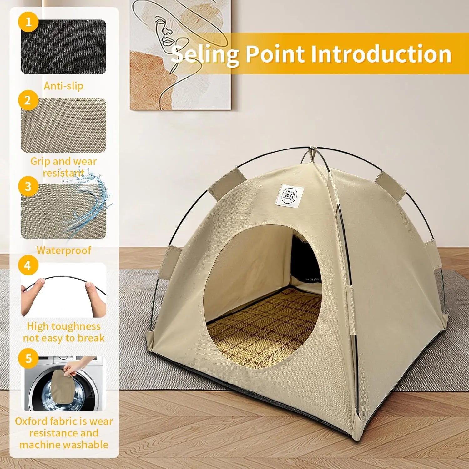 Pop-Up Pet Tent with Privacy Walls - Portable & Waterproof Design Festgoods