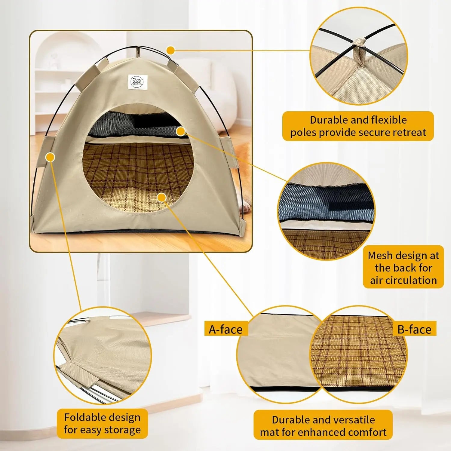 Pop-Up Pet Tent with Privacy Walls - Portable & Waterproof Design Festgoods