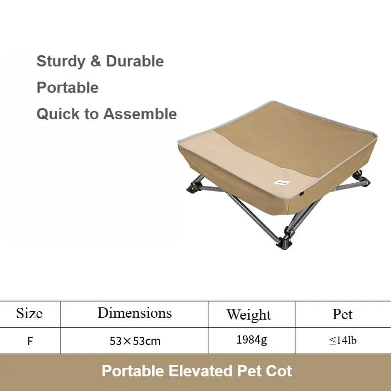 Portable Elevated Pet Cot – Foldable Waterproof Camping Bed PawBayPets