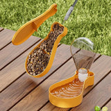 Outdoor Portable Multi-functional Pet Water Bottle & Slow Feeder Dishes in Chicken Leg Shape - Orange - PawBayPets